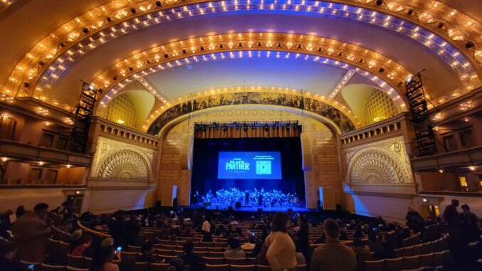 Chicago_Splash's tweet image. 🎶 The Black Panther Live in Concert at the Auditorium Theatre blends the magic of film with a breathtaking live orchestra. 📖 Read more: bit.ly/4hfMKTb  
@SplashMagWW #BlackPantherLive #AuditoriumTheatre #LiveOrchestra #FilmConcert #WakandaForever