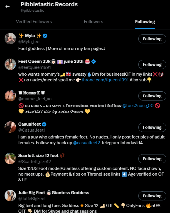 PibHopCentral's tweet photo. BREAKING NEWS: @pibbletastic found following dozens of NSFW feet fetish accounts. https://t.co/yvKW86rc30