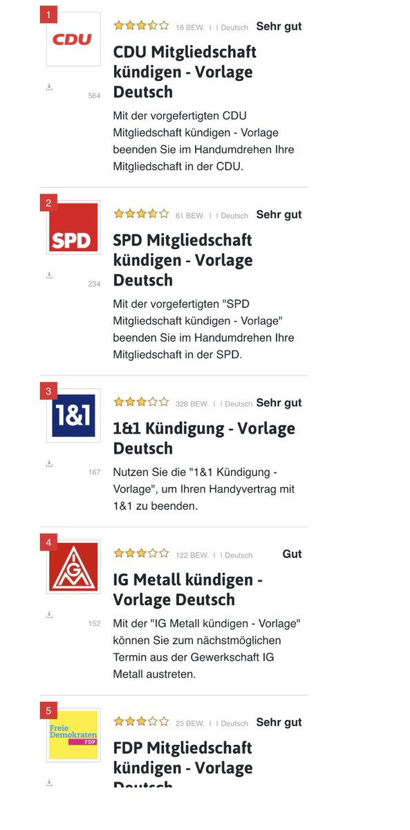 winandwernicke's tweet photo. Wenn man sich fragt, welchen Effekt die vergangenen Woche auf die Mitglieder der verschiedenen Parteien gehabt hat, lohnt sich ein Blick auf den Chart der heruntergeladenen Vorlagen für die Kündigung der Mitgliedschaft. #Bundestag #Debatte #Berlin #Parteien #Austritte https://t.co/dSOm7YCoZk