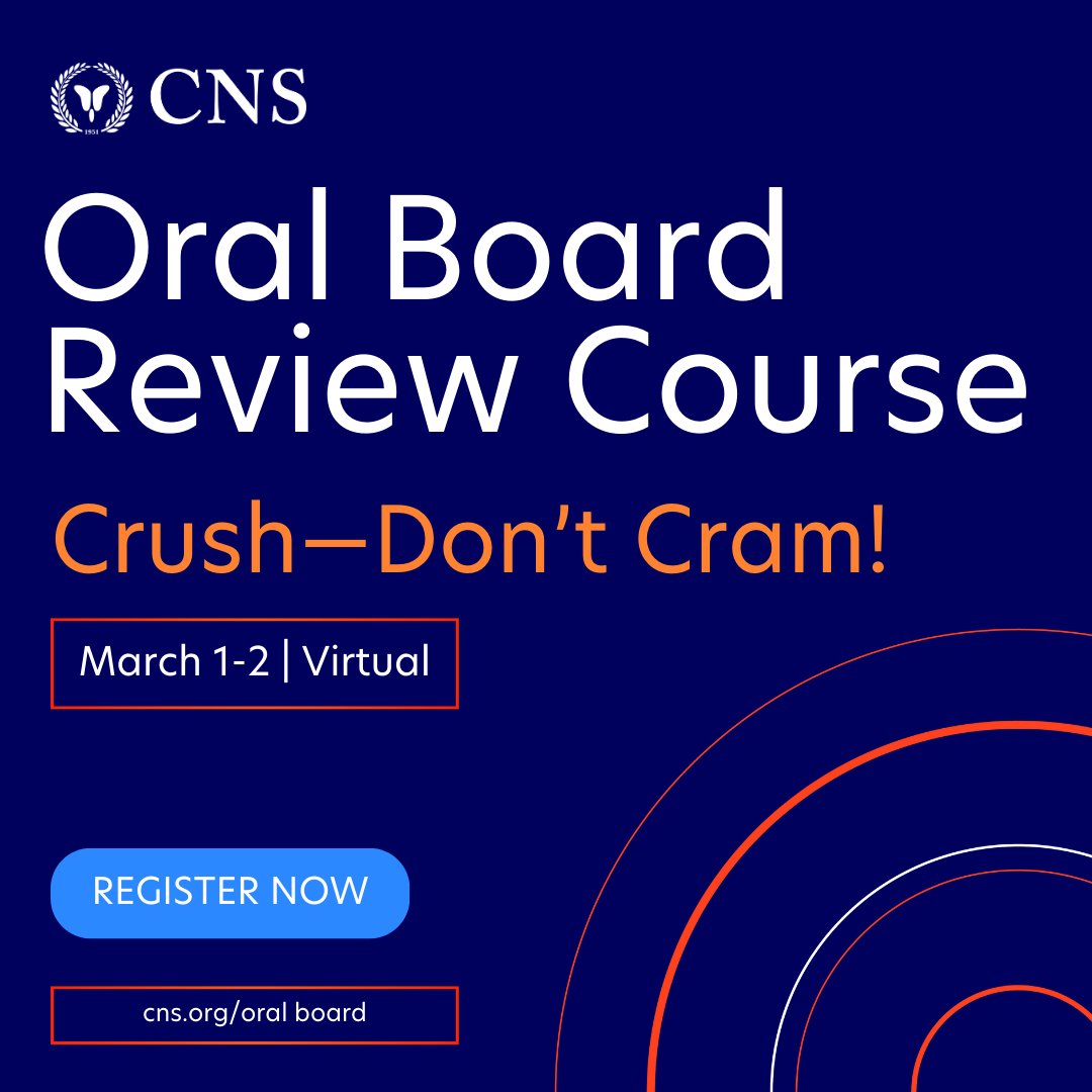 Did you know that all registered attendees of the CNS Oral Board Review Course receive complimentary Hot Seat Sessions following the virtual course? You'll receive more personalized attention from our expert faculty to help you crush the exam. Register here: