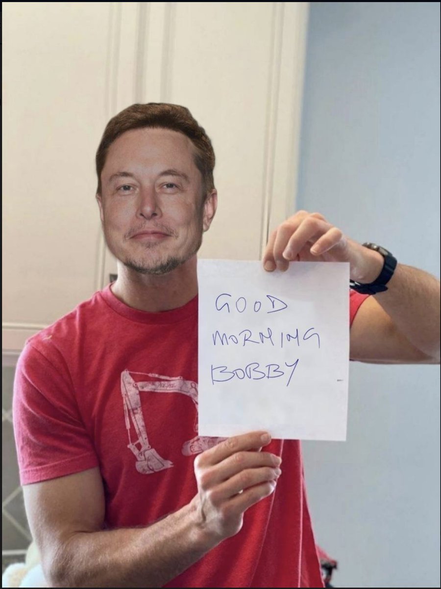 I had this clown impersonating Elon Musk. I asked him to prove it was him by sending me a picture of him holding a note stating, "Good morning, Bobby," which he sent. Why can't Mr. Musk get rid of all these accounts?