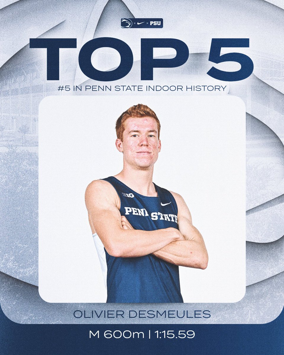 M 600m

Historic run for the Nittany Lion men! Darius clocks the tenth-fastest mark in collegiate history while Oli takes down the Canadian indoor record!

🥈| 1:15.49 PR | Smallwood
🥉| 1:15.59 PR | Desmeules

#WeAre | #PSUTF