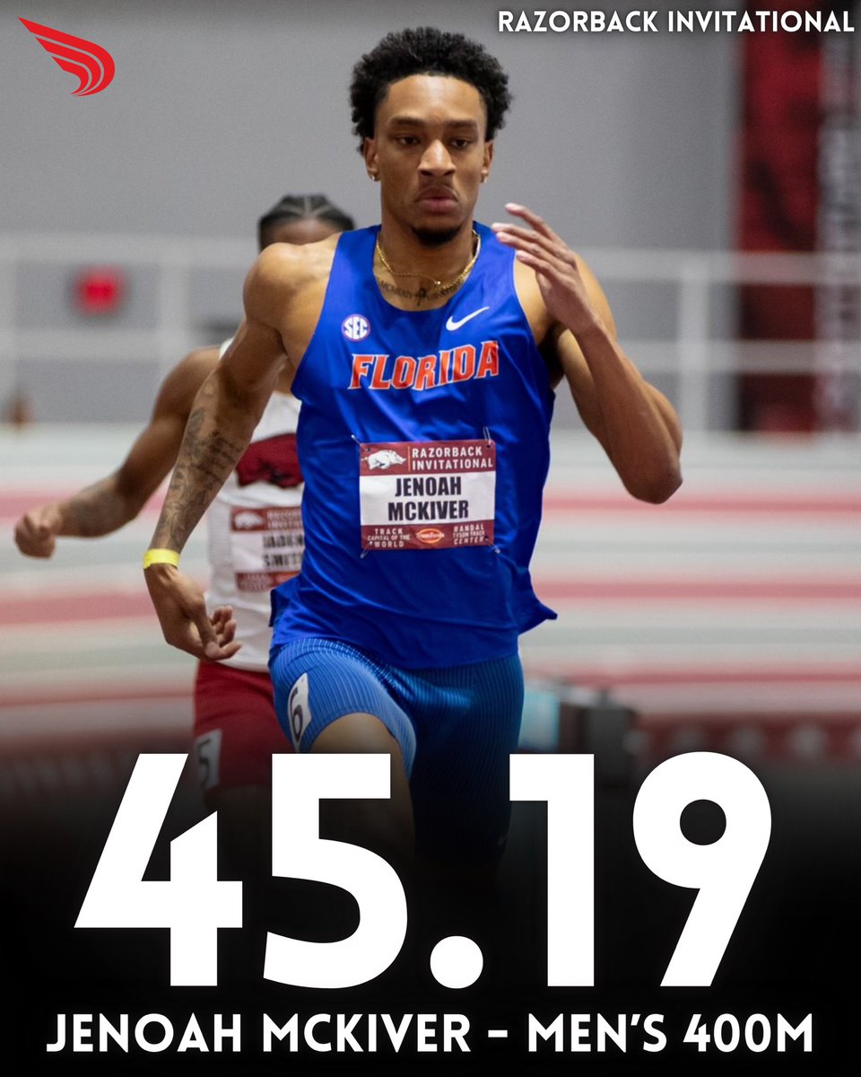 DyeStat (@dyestat) on Twitter photo Gator don’t play 🤫🐊
NCAA, U.S. and world lead for <a href="/JenoahMckiver/">Jenoah Mckiver ✪</a> of <a href="/GatorsTF/">Gators Track and Field & Cross Country</a> after taking the men’s 400m at the Razorback Invitational.
📸: <a href="/kylierosegraham/">Kylie Graham</a> Gator don’t play 🤫🐊
NCAA, U.S. and world lead for <a href="/JenoahMckiver/">Jenoah Mckiver ✪</a> of <a href="/GatorsTF/">Gators Track and Field & Cross Country</a> after taking the men’s 400m at the Razorback Invitational.
📸: <a href="/kylierosegraham/">Kylie Graham</a>