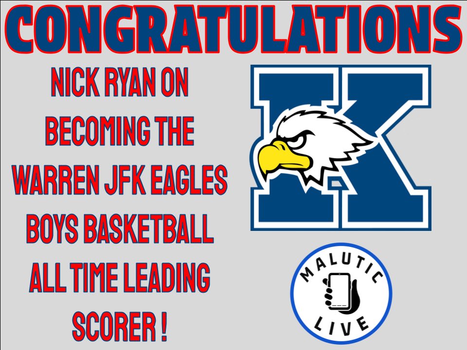Congratulations Warren JFK Boys Basketball product Nick Ryan on becoming the newest All Time leading scorer in School History.