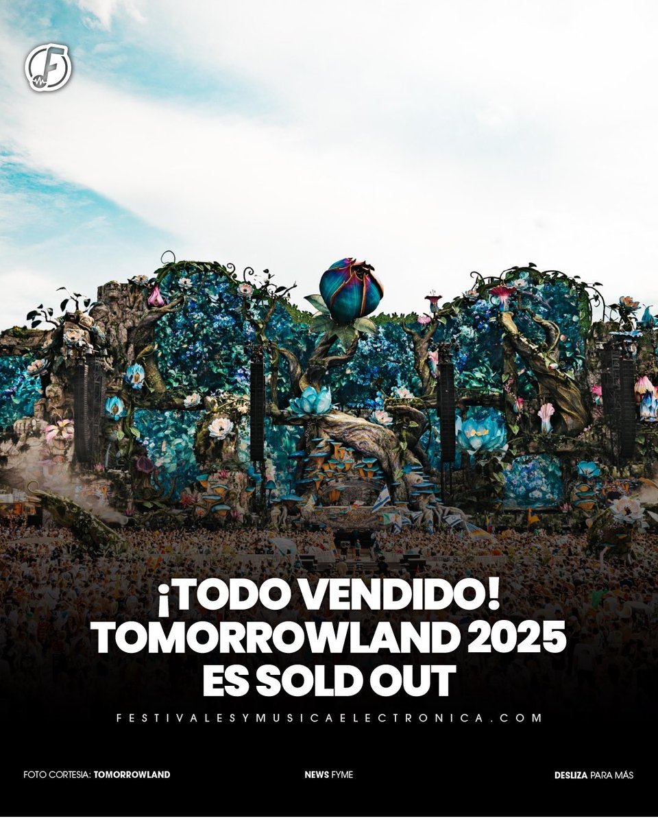 ¡Paren todoooo! Tomorrowland Bélgica 2025 hace completo sold Out a menos de un mes del inicio de la venta. 😮‍💨 Una completa locura el alcance del festival más grande del mundo. 💥

#tomorrowland