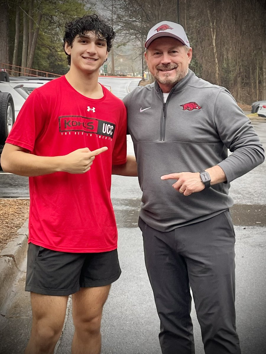 Aditya Kaul (@adityakaul2026) on Twitter photo Thank you <a href="/CoachSFountain/">Scott Fountain</a> from <a href="/RazorbackFB/">Arkansas Razorback Football</a> for taking the time to come and meet me at <a href="/WestminsterATL/">Westminster</a> and giving me the opportunity to punt for you. I really appreciate you coming out despite the rain- it meant a lot!
<a href="/Adam_Dulka/">Adam Dulka</a> <a href="/coachnorris38/">Chris Norris</a> <a href="/CoachWild15/">Marty Wild</a> @Coachstewnewman Thank you <a href="/CoachSFountain/">Scott Fountain</a> from <a href="/RazorbackFB/">Arkansas Razorback Football</a> for taking the time to come and meet me at <a href="/WestminsterATL/">Westminster</a> and giving me the opportunity to punt for you. I really appreciate you coming out despite the rain- it meant a lot!
<a href="/Adam_Dulka/">Adam Dulka</a> <a href="/coachnorris38/">Chris Norris</a> <a href="/CoachWild15/">Marty Wild</a> @Coachstewnewman