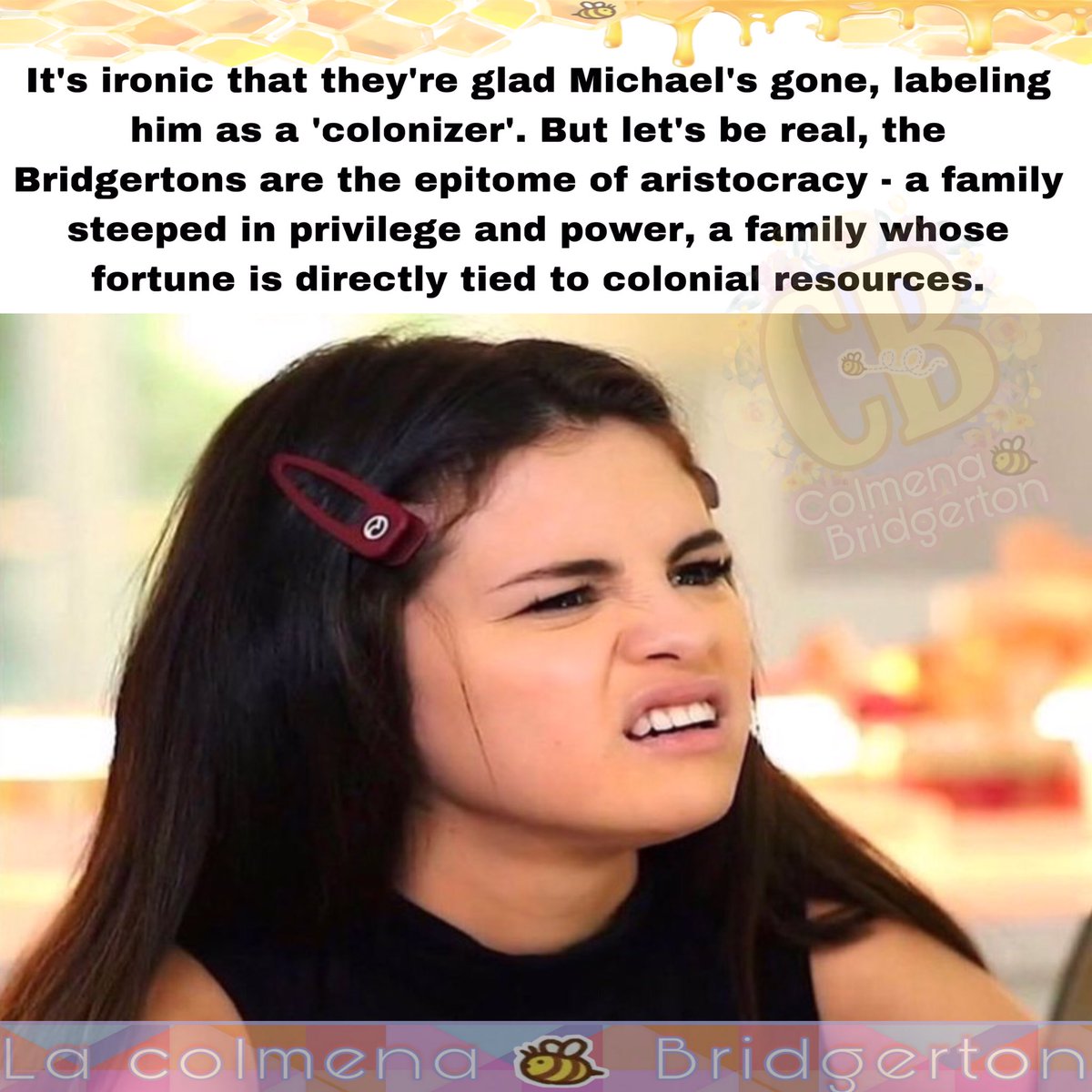 Pues es que todo ellos son parte de la sociedad que vivía de las Colonias 😂 por muy modificada que esté la historia de los libros sigue siendo eso. Kate y Sophie se casaron con “Colinizadores”.

#Bridgerton #Franchel #BridgertonNetflix #BridgertonBooks #BridgertonSeries