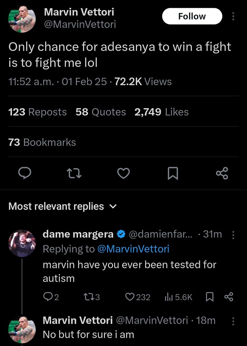 CommittedMMA's tweet photo. Marvin Vettori after Israel Adesanya's KO loss 💀 https://t.co/Wx4go8JopC