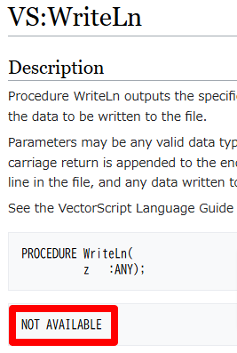 machi_syo_g's tweet photo. VectorworksのAPI関数 WriteLn はPythonでは利用できないとリファレンスにある
そして本当に利用できないぽいメモ
#Vectorworks
#ベクターワークス
#WriteLn
#VectorScript
#Python https://t.co/CB8myCxb3u