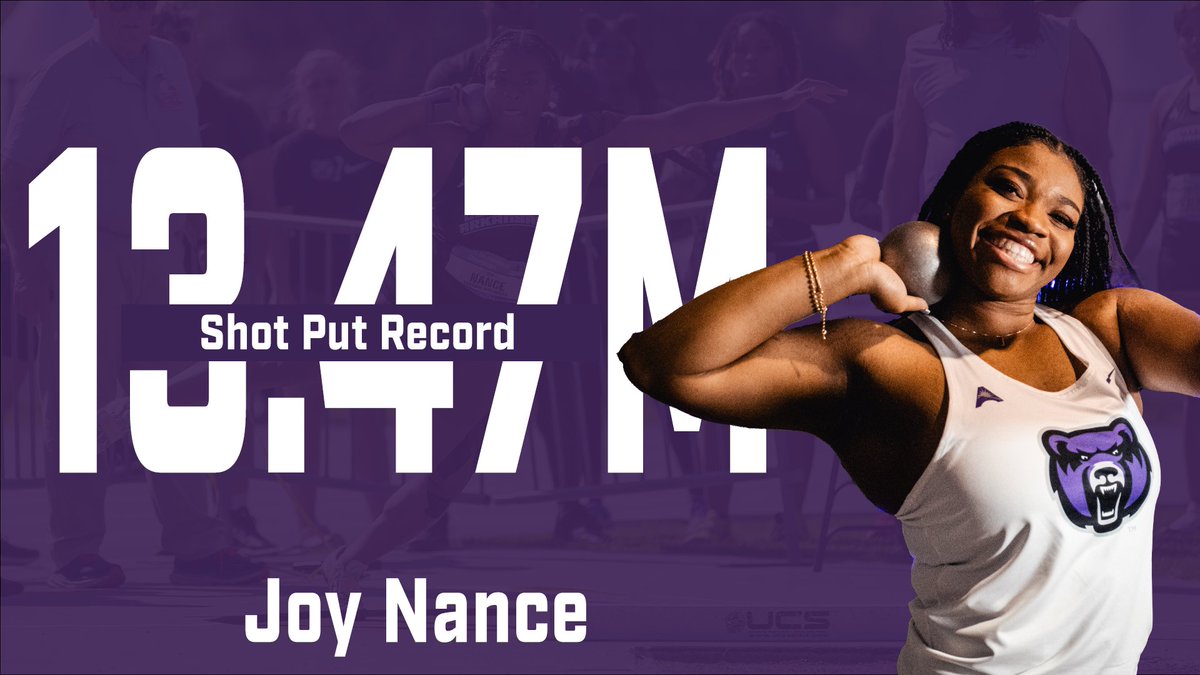 UCAXCTF's tweet photo. Records are made to be broken, and Joy Nance did just that to our shot put record! A new high-mark for our program after a terrific outing yesterday!

#BearClawsUp https://t.co/BkyO75hpUl