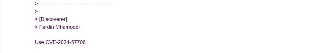Hi,
I registered my first CVE. It's not great, but it's suitable for a start.