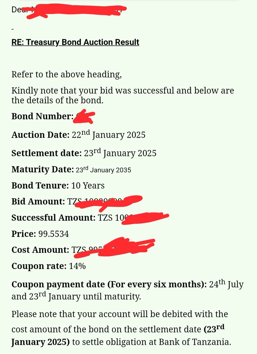 jonathanmnyela's tweet photo. @KingPablotz #5. Naomba nitoe mfano halisia haya matokeo ya Mnada wa tarehe 22.01.2025... Bondi ndiyo deal kama unataka kujenga utajiri au  nyumba na ukiwa na cash 20mil na unaweza kujenga kwa hiyo pesa, ila bora ununue Bondi kwanza.. Kisha kopa kwa dhamana ya Bondi then jenga kwa mkopo. https://t.co/8xjQvYf5r8