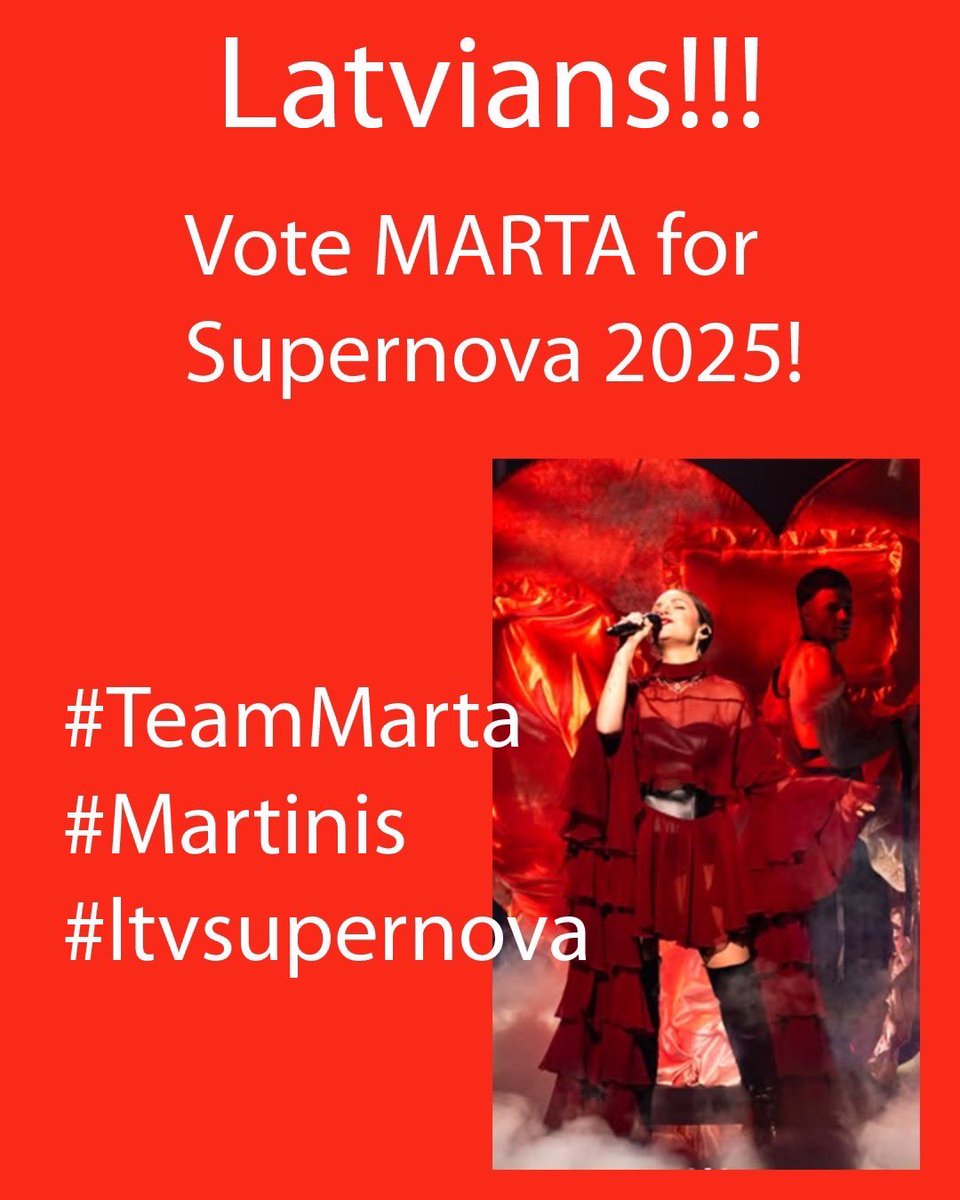 LATVIANS! Vote <a href="/martagrigale/">MARTA</a> for #ltvsupernova2025 #ltvsupernova and stream Lovable!! #TeamMarta