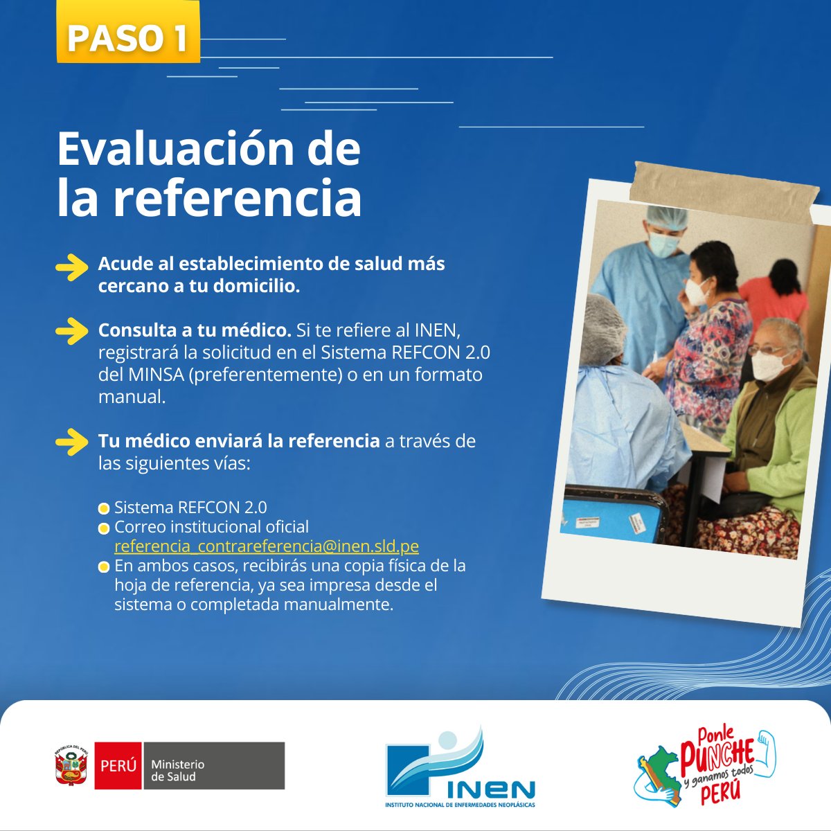 INEN_Peru's tweet photo. 📢 ¿𝗡𝗲𝗰𝗲𝘀𝗶𝘁𝗮𝘀 𝗮𝘁𝗲𝗻𝗰𝗶𝗼́𝗻 𝗲𝘀����𝗲𝗰𝗶𝗮𝗹𝗶𝘇𝗮𝗱𝗮 𝗲𝗻 𝗰𝗮́𝗻𝗰𝗲𝗿?
A través de la REFCON del Minsa, puedes ser referido al INEN desde otros establecimientos de salud. ✅
Consulta en tu centro de salud cómo acceder a este servicio. 🏥💙 #INEN #REFCON https://t.co/EhKO5iTj23