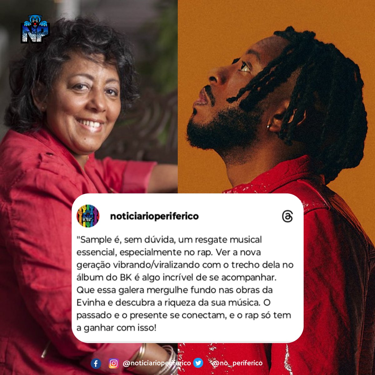 no_periferico's tweet photo. Lição de casa: Depois de ouvir "Diamantes, Lágrimas e Rostos pra Esquecer", do BK, ouça *"Cartão Postal"*, álbum da Evinha, que é uma obra-prima. Inclusive, ele apareceu ano passado aqui no NP, no nosso quadro chamado "Fora da Caixa".
#bk #evinha https://t.co/o9kktdbG4Z