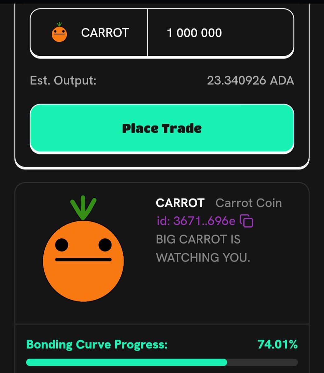 🚨 $CARROT Giveaway! 🚨

We're giving away 1,000,000 $CARROT to one lucky winner! 🥕💰 only $STRCH holders can win, and if the winner already holds $CARROT, the prize DOUBLES! 🔥

How to enter:
✅ Like &amp; Retweet
✅ Post you ADAhandle and tag 2 friends

Winner selected in 24hrs