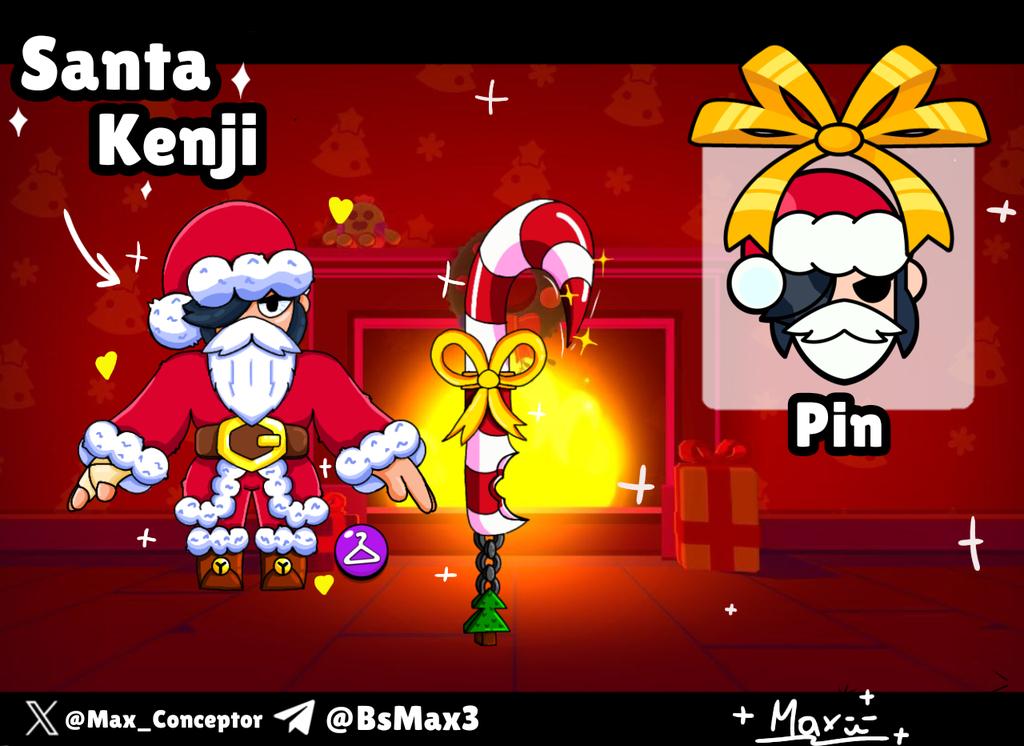 Max_Conceptor's tweet image. - New Christmas skin!🎁
•Santa Kenji! 
A new skin of epic rarity, in the bravelydays collection🎄
#BrawlStarsArt #BrawlStars #ConceptSkin #Art