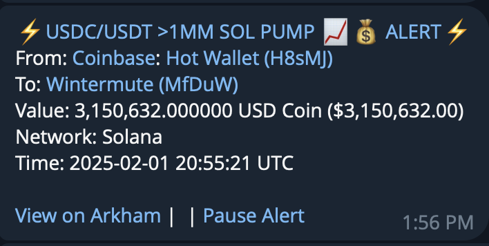 MM Update: #Binance flush $SOL to the low range using artificial volatility - over $30m $SOL sent to Market Maker #Wintermute on Solana to flush the lower range on low volume weekend and clear long standing Long Leverage traders. #Coinbase have sent $30m in Stable Coin to