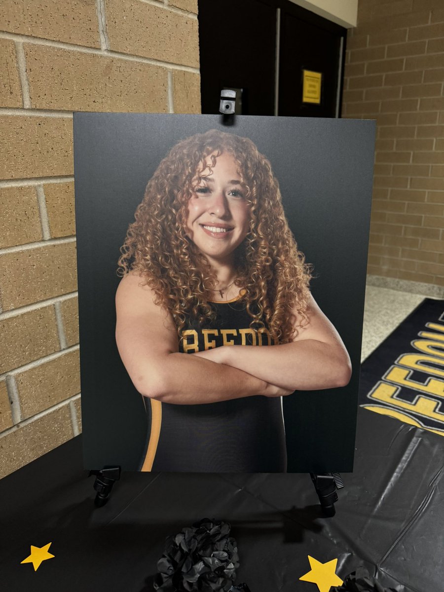 Recently celebrated our 3 Seniors, Shayla Ames, Aly Laubach, &amp; Anaya Velez, who have been with us since team 1💛🖤💪👏🤼‍♀️
