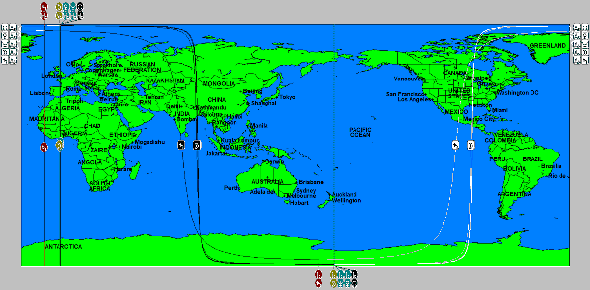 AstroGann33's tweet photo. #Pisces Overload.
Potential for floods and heavy rain.
The fixed Star #Scheat is connected to flooding and shipwrecks.
I've plotted this #Pisces Stellium on Solar Maps showing locations for potential bad weather, heavy rain, storms , flooding and shipping disasters.
#astrology
Keep Watch
