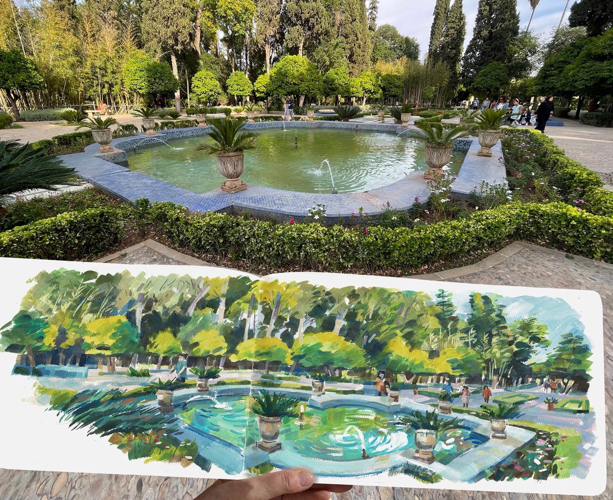 garygeraths's tweet image. Me &amp;amp; the wife went to Morocco for 5 weeks to sketch &amp;amp; paint. Traveled 3 thousand miles, looped around the country through desert, mountains &amp;amp; pine forests. Managed to get some scribbles &amp;amp; finger painting done. Had a grand time. Pencil&amp;amp; gouache in 4 full Etchr sketchbooks