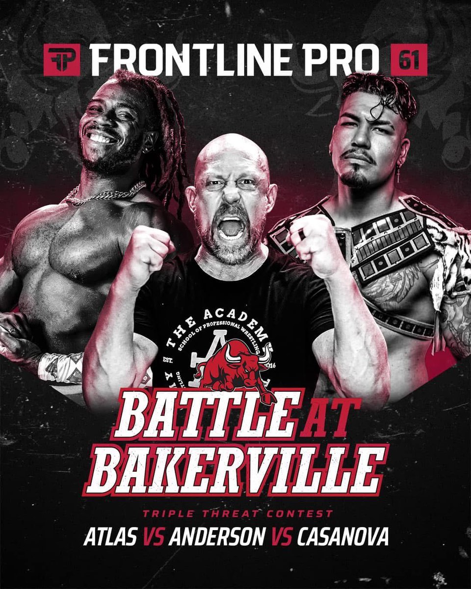 FrontlineProWI's tweet image. Battle At Bakerville! Mr. Anderson faces off against The Body Redus Atlas and the newcomer Dante Casanova.   

Friday, February 21st
Bell time 8pm. 

Tickets to be purchased through Eventbrite or at the door.

#FP61 #FPBattleAtBakerville #FrontlinePro #JoinTheFight