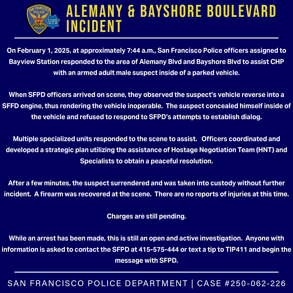 San Francisco Police tweet media