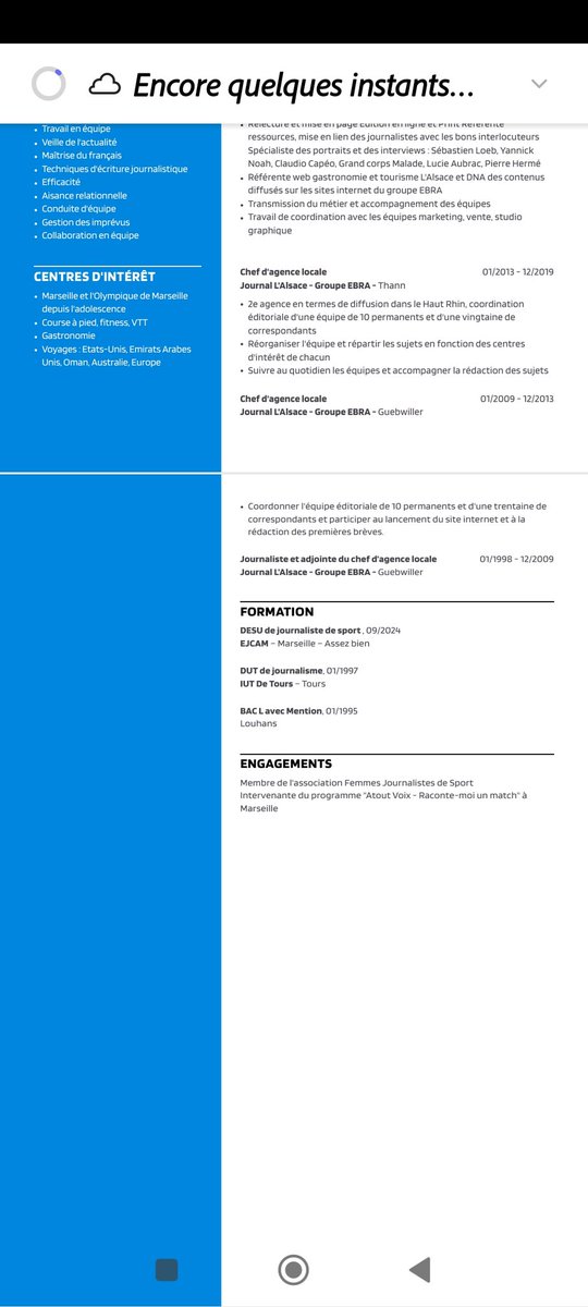 Steph13Freed's tweet image. 📰🗞️
Journaliste manager expérimentée tout terrain... 
De sport. De magazine. D'actu. Je suis à la recherche de nouvelles opportunités professionnelles en #journalisme à #Marseille.
Disponible immédiatement pour tout type de mission en presse écrite : rédaction, SR, correction.