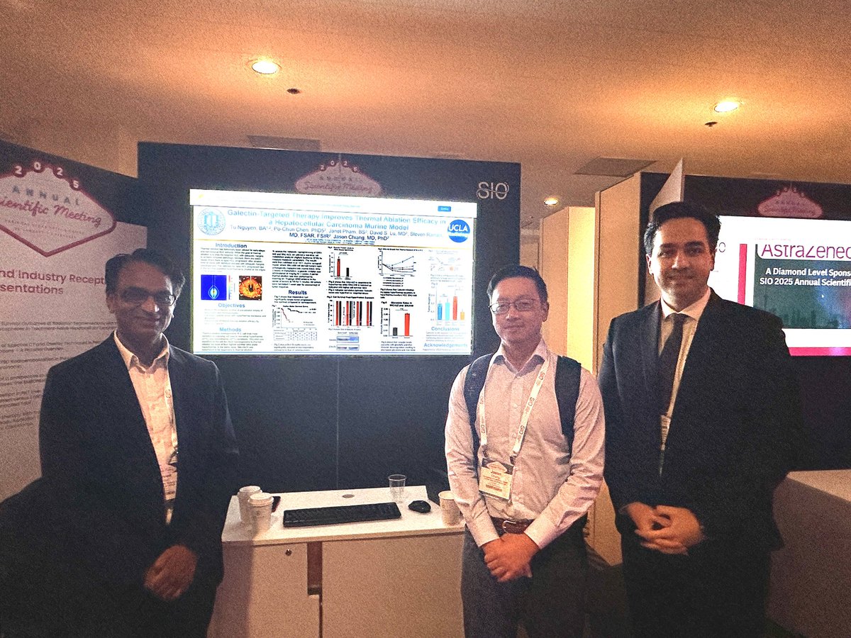 Pedram Keshavarz, MD (@pedrammd) on Twitter photo In the third study entitled āGalectin-Targeted Therapy Improves Thermal Ablation Efficacy in an HCC Murine Modelā by @ucla MS <a href="/TTu_Nguyen/">Tu Nguyen</a> under the guidance of Drs. <a href="/JChiang795/">Jason Chiang, MD, PhD</a> and <a href="/StevenSRaman_MD/">Steven S. Raman MD, FSAR, FSIR</a> at the <a href="/SIO_Central/">SIO</a> 2025 Meeting. #HCC #Livercancer #SIOVegas <a href="/RadiologyUcla/">UCLA Radiology</a> In the third study entitled āGalectin-Targeted Therapy Improves Thermal Ablation Efficacy in an HCC Murine Modelā by @ucla MS <a href="/TTu_Nguyen/">Tu Nguyen</a> under the guidance of Drs. <a href="/JChiang795/">Jason Chiang, MD, PhD</a> and <a href="/StevenSRaman_MD/">Steven S. Raman MD, FSAR, FSIR</a> at the <a href="/SIO_Central/">SIO</a> 2025 Meeting. #HCC #Livercancer #SIOVegas <a href="/RadiologyUcla/">UCLA Radiology</a>