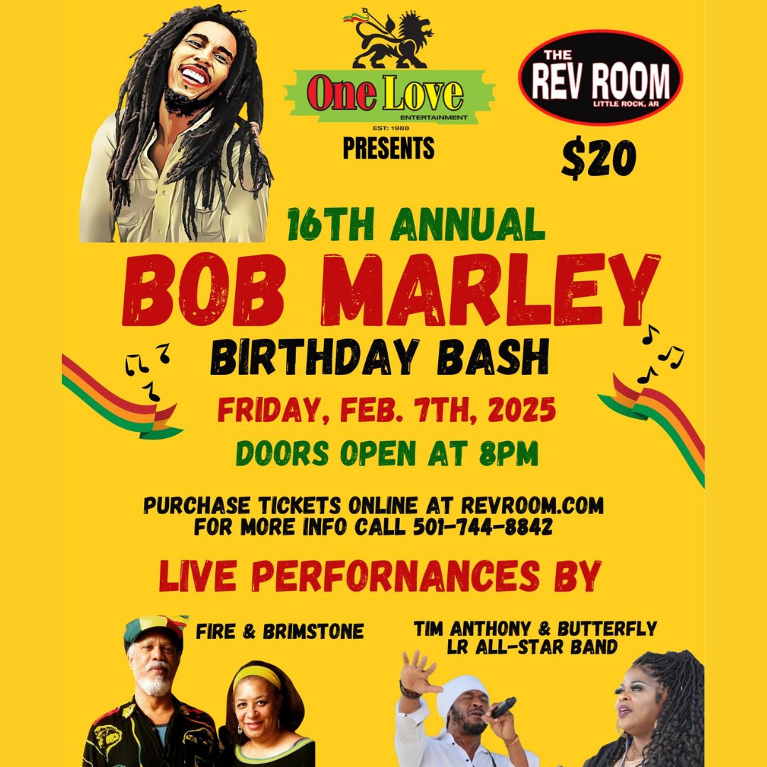 It's all LOVE when ONE LOVE presents the Bob Marley Bday Bash on Friday night!