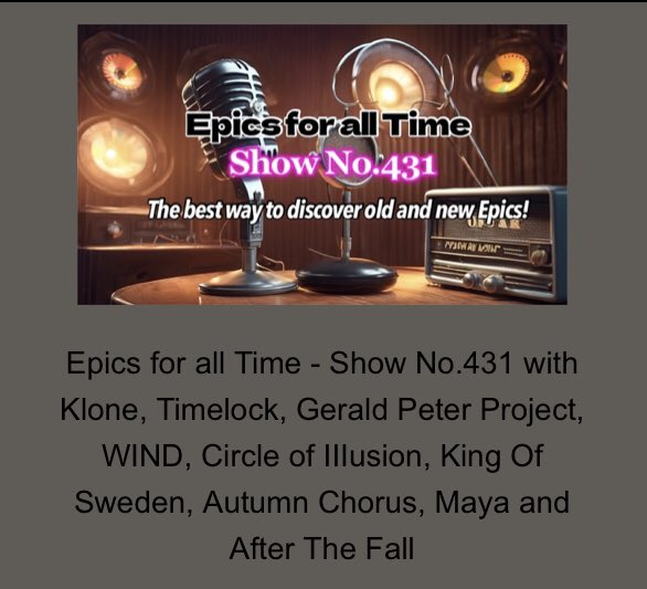 Epics for all Time No.431 from 31/01/2025 is now also available to listen to anytime. Only the best long tracks old and new. Just click on the link below and enjoy!

#progressiverock #progrock #longtracks #mixcloud 

mixcloud.com/rush53/epics-f…