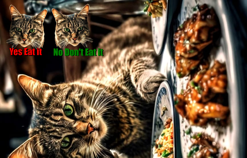 Arttiiist's tweet photo. Why are we debating this?, or 'Just blame the dog..'
rock and a hard place ;p
#catsunday #Caturday #aiart #digitalart https://t.co/nPkMhBfRAy