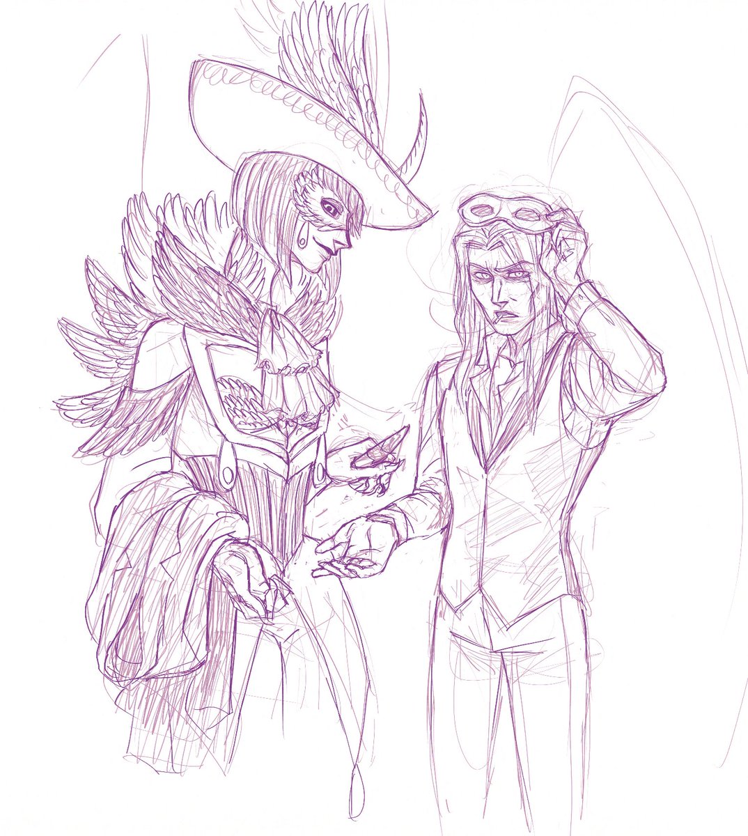 rhoda_pomelo's tweet photo. #februabba2025 day1: ambush. Sketched a couple scenes from a chapter for my demonAU fic :3 https://t.co/facOKOE4t5