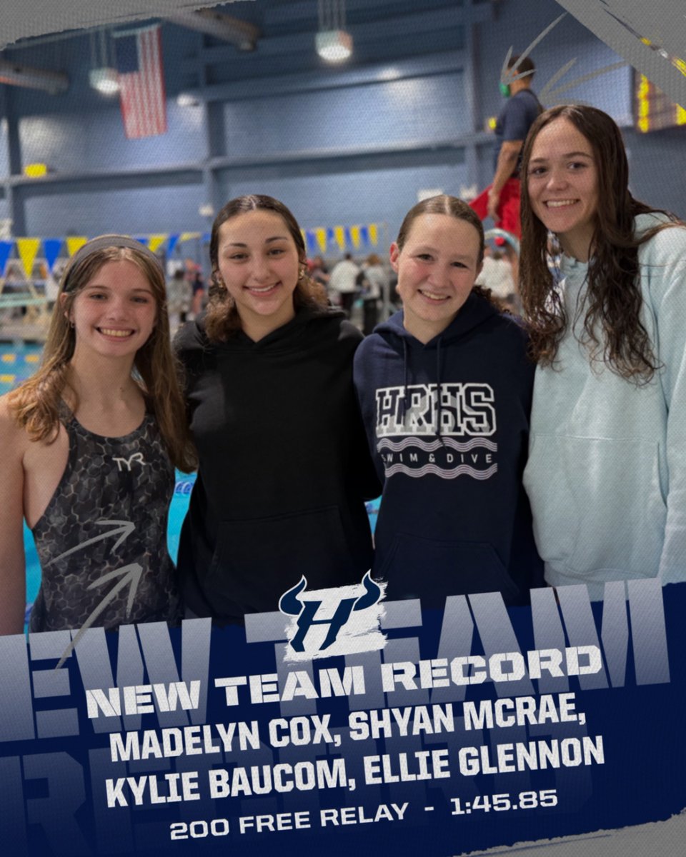 🚨🚨NEW TEAM RECORD ALERT🚨🚨

Kylie Baucom, Madelyn Cox, Shyan McRae, and Ellie Glennon dropped over 3.5 seconds in the 200 Free Relay tonight at the NCHSAA 4A Western Regionals with a final time of 1:45.85, besting the previous 200 Free Record which was 1:45.93! Great job!!