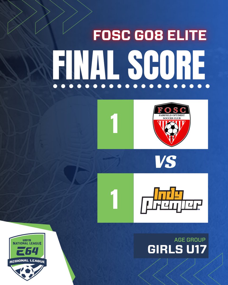 First game of 2️⃣0️⃣2️⃣5️⃣ is in the books, with a 1-1 tie in <a href="/NationalLeague/">National League</a> #E64RL play. Goal by Izzy Stokes. 

We’re back in action in two weeks, with games on 2/15 and 2/16. Stay tuned for match details. #FOSCG08Elite