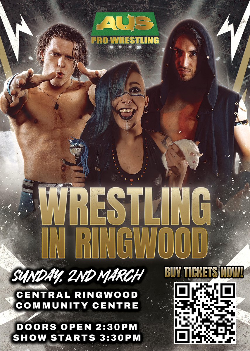 AUS Pro Wrestling (@aus_pro_wres) on Twitter photo AUS Pro is coming back *in just ONE MONTH*. Make sure you are there to witness a historic first time clash between <a href="/DreamtimeReid/">Erika Reid - エリカ・リード ❤️💛🖤</a> and Tessa Armstrong for the <a href="/opwlive/">Oceania Pro Wrestling (OPW)</a> Women's Championship!
Tickets have gone quick since the main event announcement so don't wait! AUS Pro is coming back *in just ONE MONTH*. Make sure you are there to witness a historic first time clash between <a href="/DreamtimeReid/">Erika Reid - エリカ・リード ❤️💛🖤</a> and Tessa Armstrong for the <a href="/opwlive/">Oceania Pro Wrestling (OPW)</a> Women's Championship!
Tickets have gone quick since the main event announcement so don't wait!