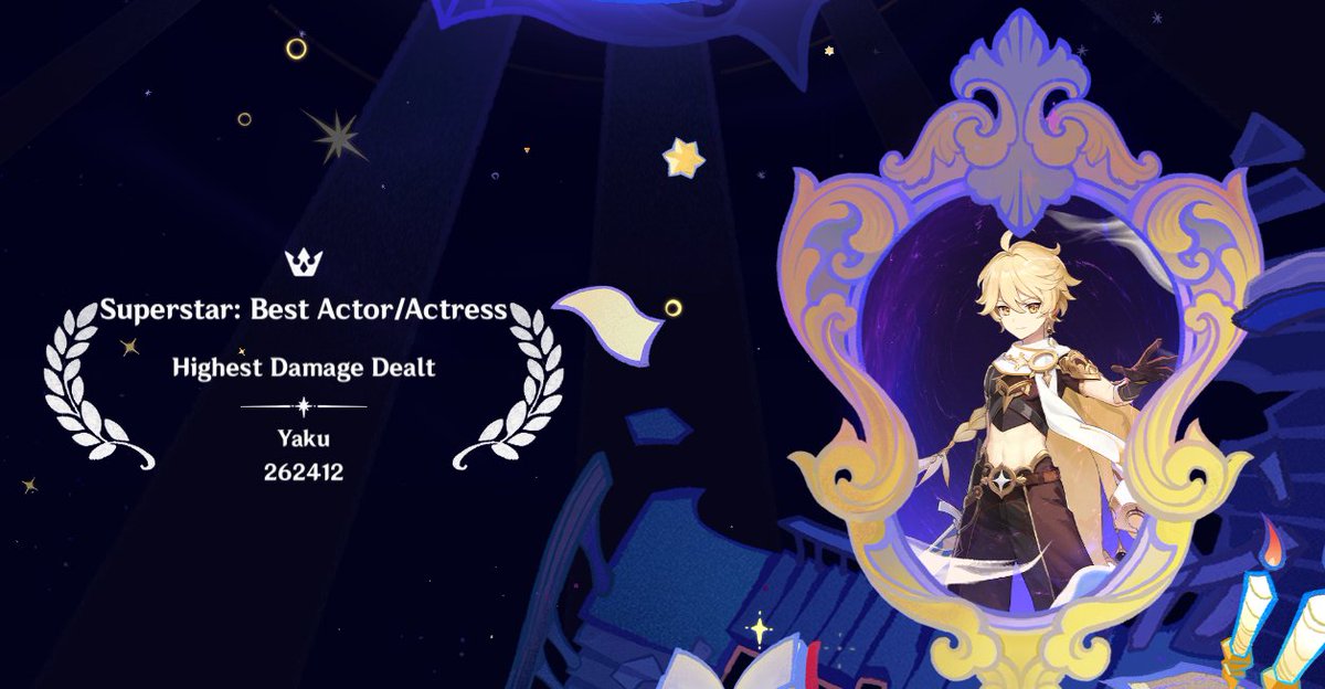 YakuyaTsuu's tweet photo. I did not expect to see the Traveler (pyro) do the highest damage in Imaginarium Theater (Visionary Mode) 😮 New meta character?

もしかして炎空くんって強いのでは？幻想シアターのマスターモードで一番高いダメージを出しやがって 😅 https://t.co/Yp1JGXlrus