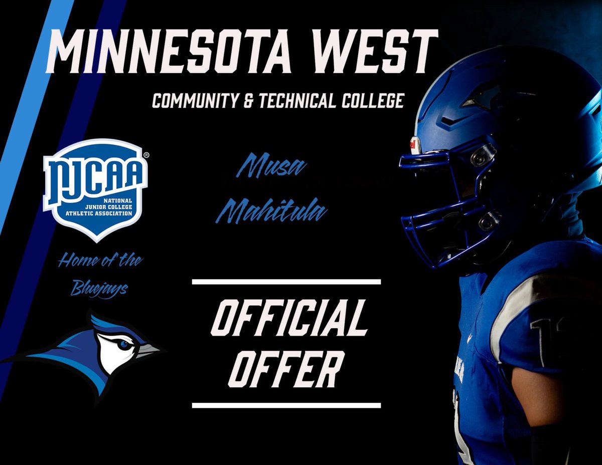 After a great conversation with <a href="/coachjsmithlbs/">Coach Jermaine Smith</a>  I’m blessed to receive an offer from Minnesota west  Technical and community college.

<a href="/coachjsmithlbs/">Coach Jermaine Smith</a> 
<a href="/MnWestFootball/">Minnesota West Football</a> 
<a href="/CoachFelton1/">Coach Felton</a> 
<a href="/coachzay615/">Coach Zay</a> 
<a href="/Coachlewis24DBU/">Coach Lewis</a> 
<a href="/RecruitGeorgia/">Recruit Georgia</a> 
<a href="/NEGARecruits/">Northeast Georgia Recruits</a> 
<a href="/BigSkippin_75/">Coach Jordan Harris</a>