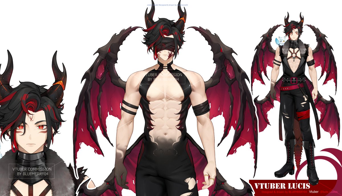 bluemerry04_'s tweet photo. (RT appreciated🙈) TADA! I can't put into words how happy I am right now. I'm truly grateful and overwhelmed by your support. thanx so much for trusting me to be MAMA for your OC. This handsome model belongs to @Lucis_Custos 
and I'm so thankful for the chance to design him! 
#ENVtubers #VTubeStudio