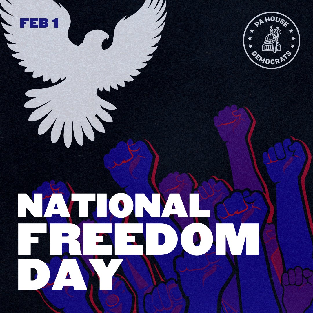 RepHanbidge's tweet image. On this National Freedom Day, let us recognize Abraham Lincoln’s signing of the 13th amendment, which abolished slavery in the United States. May we take time to reflect on and remember the importance of equality and freedom.