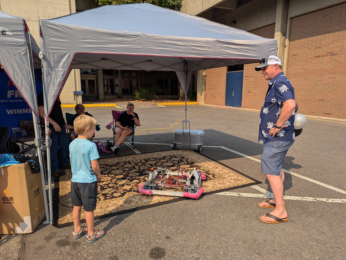 Skynet_Robotics's tweet image. “Caliber Cruise In” at CCC from this summer! It was absolutely mesmerizing to get to see all the people come and view our robots Judy and Swerve Drive.