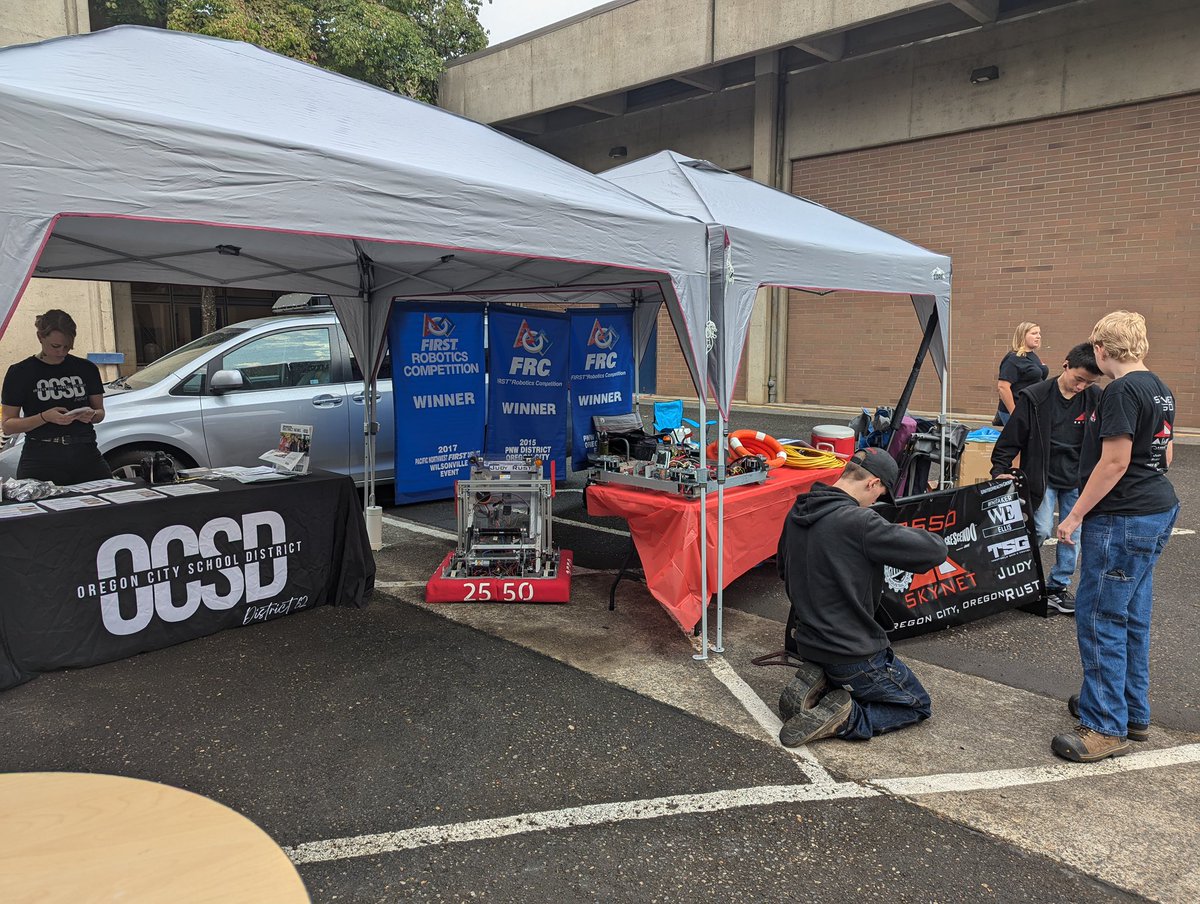 Skynet_Robotics's tweet image. “Caliber Cruise In” at CCC from this summer! It was absolutely mesmerizing to get to see all the people come and view our robots Judy and Swerve Drive.