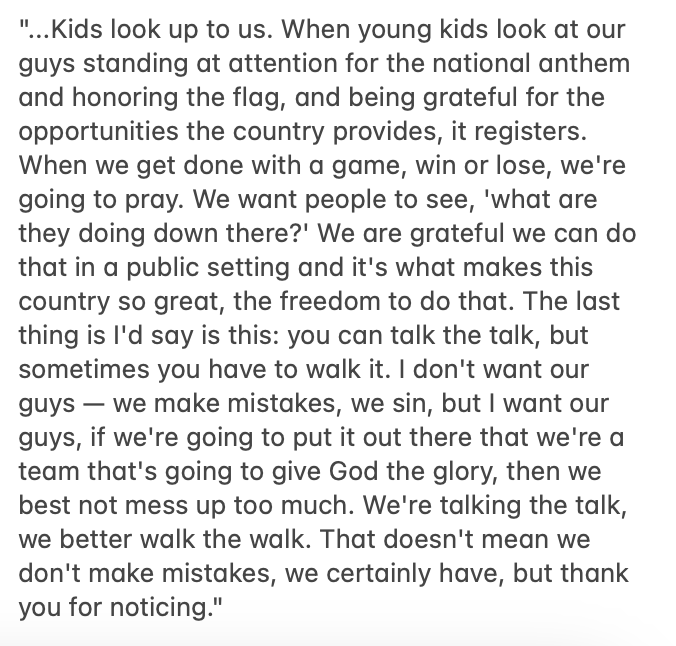 Bruce Pearl was asked about the faith of this Auburn team. I think his answer is worth reading to maybe better understand this group.