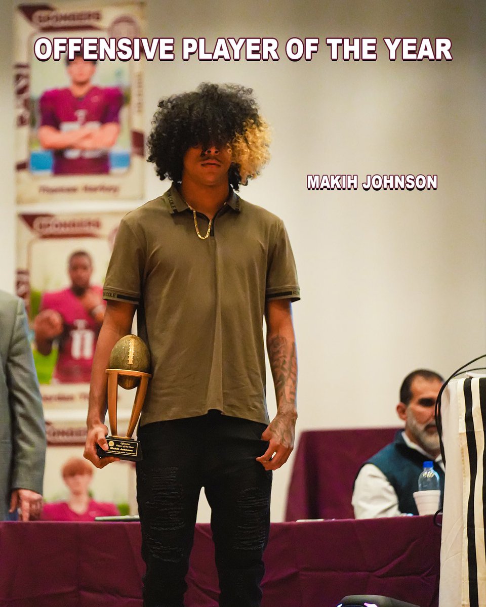 tshs_football_'s tweet image. 2024 Spongers Offensive Player of the Year

Makih Johnson 🏆

#Spongers100 #TarponPride