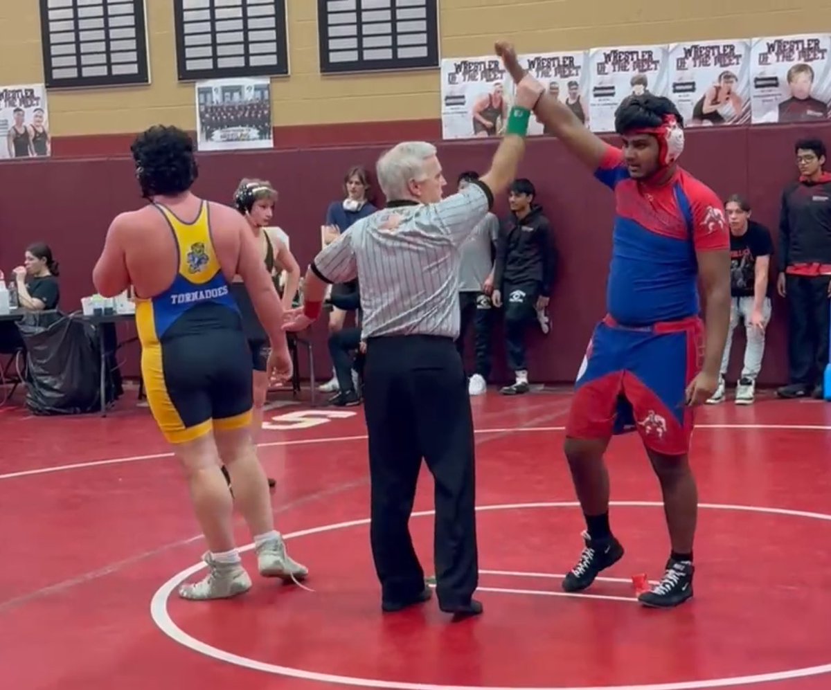 Congrats to senior Vivek Patel on his first varsity win!!!!