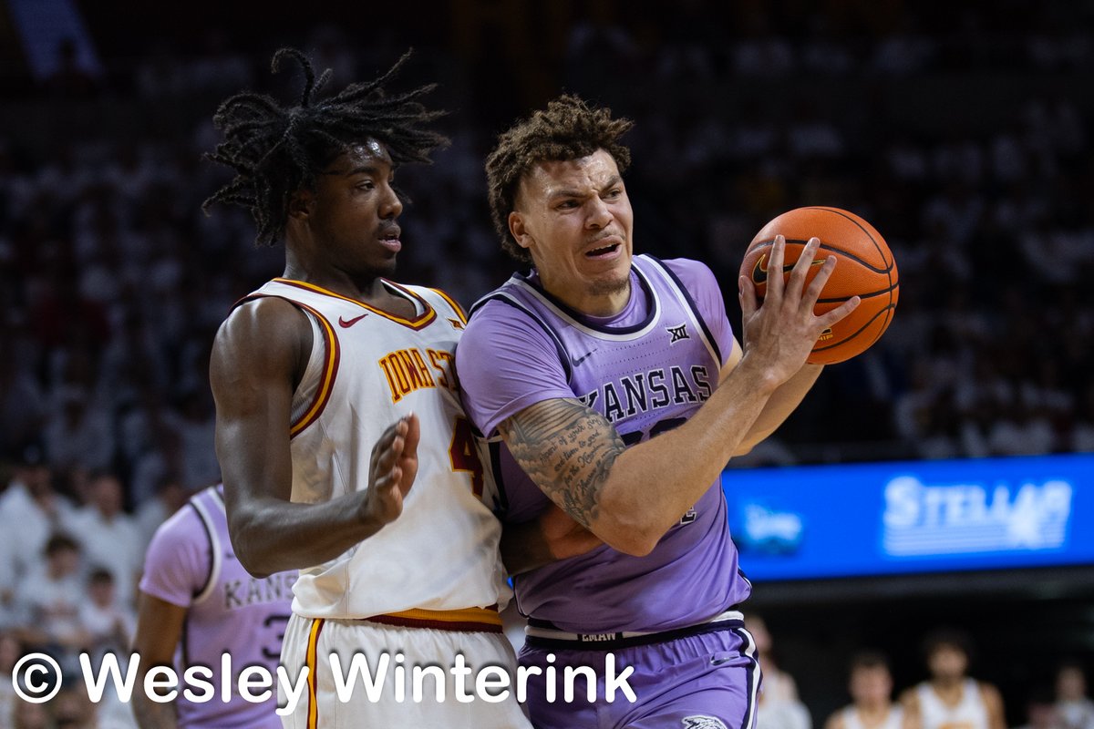 Action from Kansas State - Iowa State game at Hilton Coliseum on 2/1/2025.  Kansas State won 80-61.