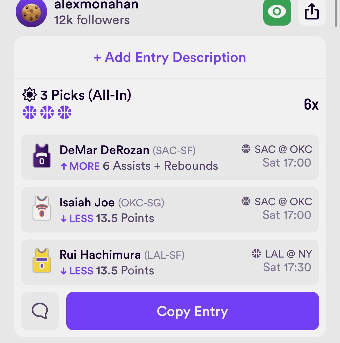 NBA Parlay, 3 picks (6x payout) ✅

In a good mood, so $250 to somebody who LIKES this tweet if we hit. Comment your PayPal to enter 👇