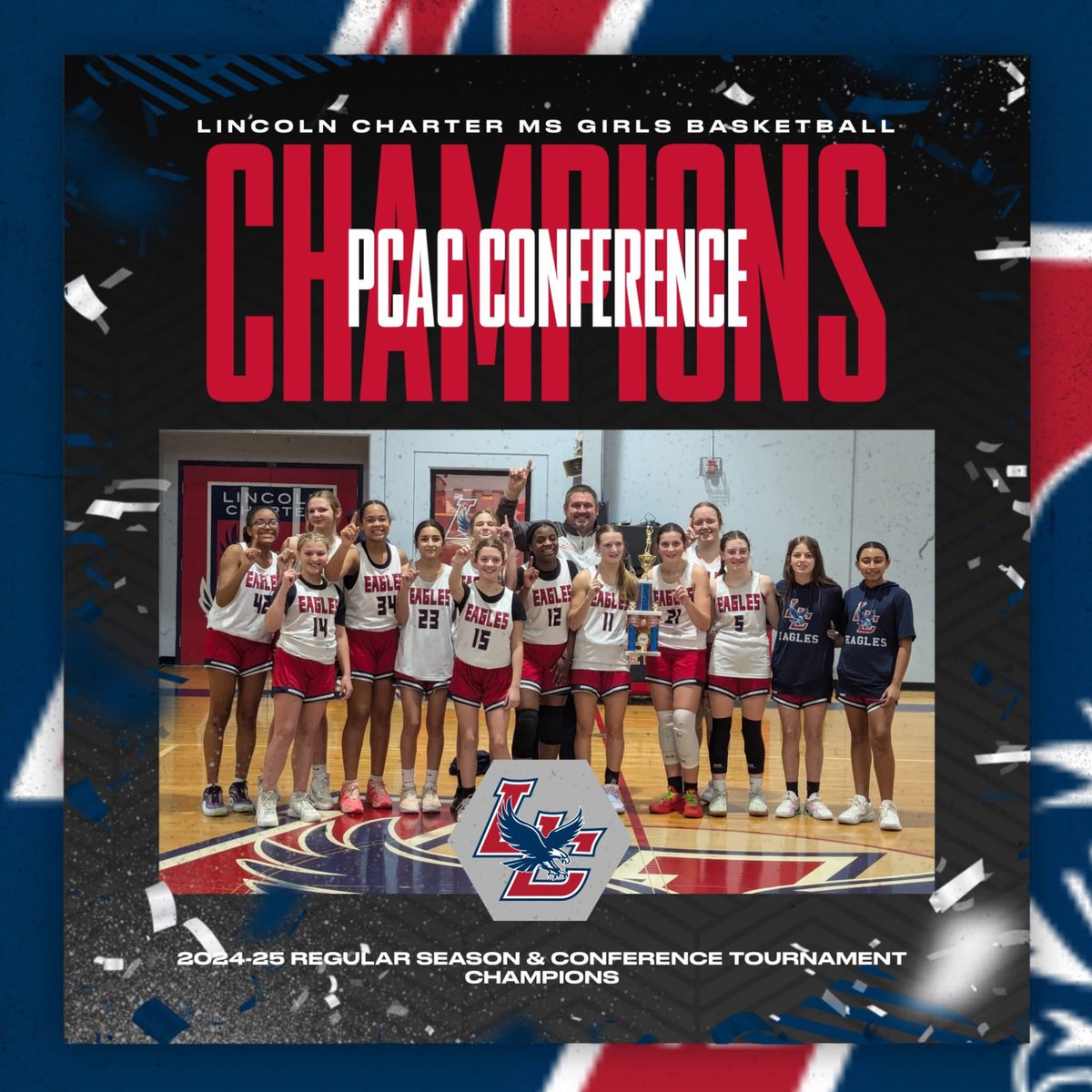 Hey fellas - can we get some love and a retweet? Our Lincoln Charter (Denver) MS Girls 🏀 Team finished our second straight 17-0 season winning our conf championship again! 🏀🦅❤️👧🏀🏆 <a href="/macwfnz/">Chris McClain</a> <a href="/MacandBoneShow/">Mac & Bone Show</a> <a href="/KyleBaileyClub/">Kyle Bailey</a> <a href="/Wesbryant_72/">Wes Bryant</a> <a href="/WalkerMehl/">Walker Mehl</a> <a href="/wesandwalker/">The Wes & Walker Show</a> <a href="/TBoneWFNZ/">Travis Hancock</a>