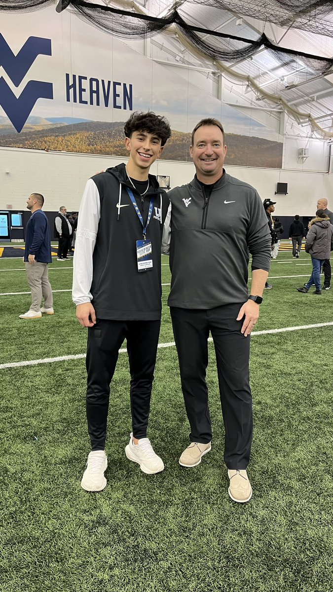 jaceche1's tweet photo. Had a great time today @WVUfootball. Thank you to @coachpkirkland @TuckerDonati and the rest of the staff for the hospitality!
@HKA_Tanalski https://t.co/4YXSDbTn9m