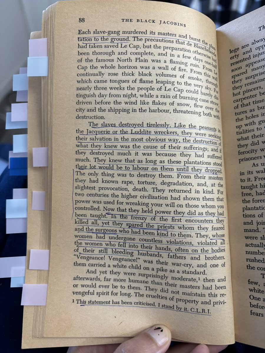 “Nothing, however profitable, goes on forever.” ~CLR James.

After Marx at the Margins and The Many-headed Hydra, I’m now reading The Black Jacobins! What a beautiful last semester of my PhD coursework - replenishing my hope in people’s resistances! 

(Thanks to Prof Bill Mullen)